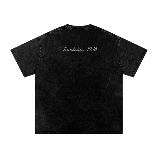 Jesus is King-Snow Washed Oversized Cotton T-Shirt
