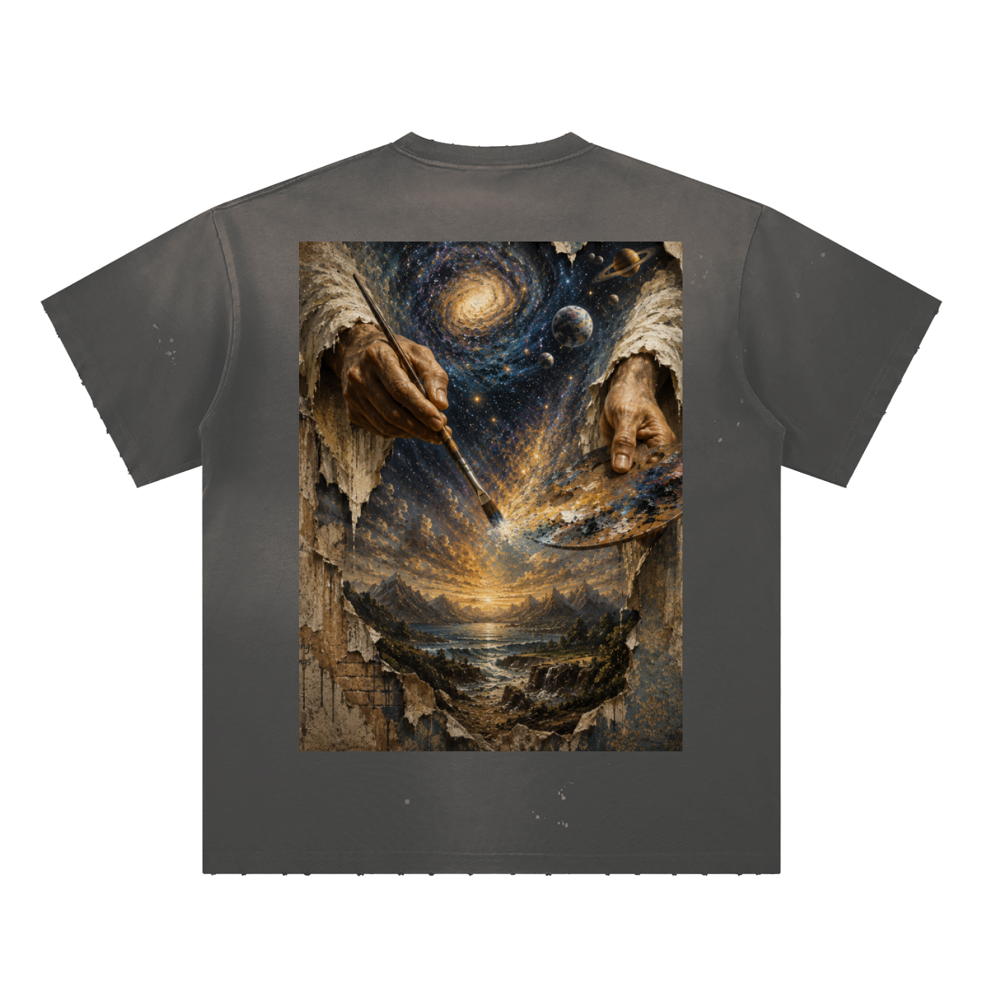 The Creator Hand-Frayed Sunfade Paint Splatter T-Shirt