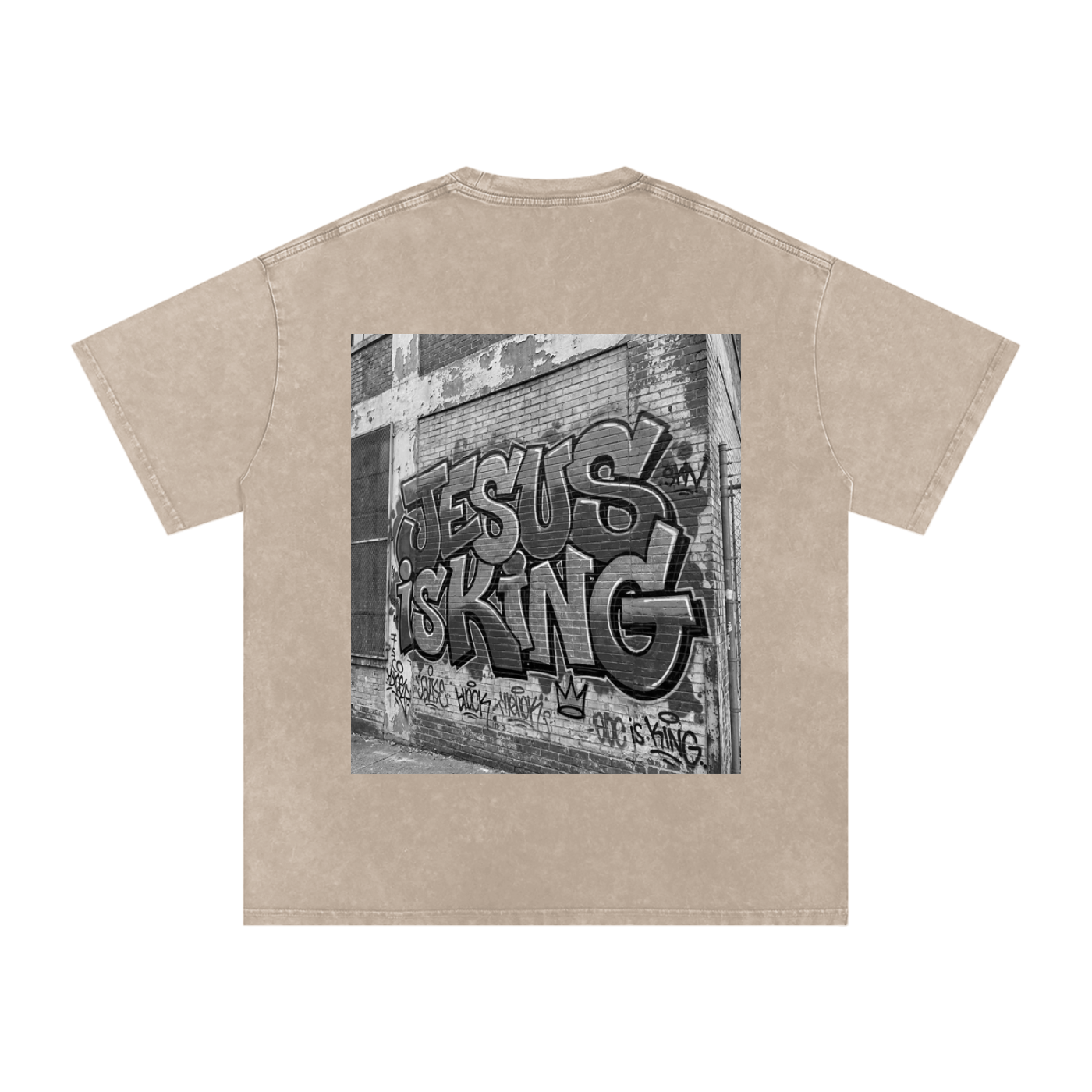 King of Kings Lord of Lords Snow Washed Oversized Cotton T-Shirt