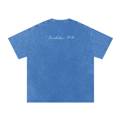 Revelation 19:16 Graffiti Snow Washed Oversized Cotton T-Shirt