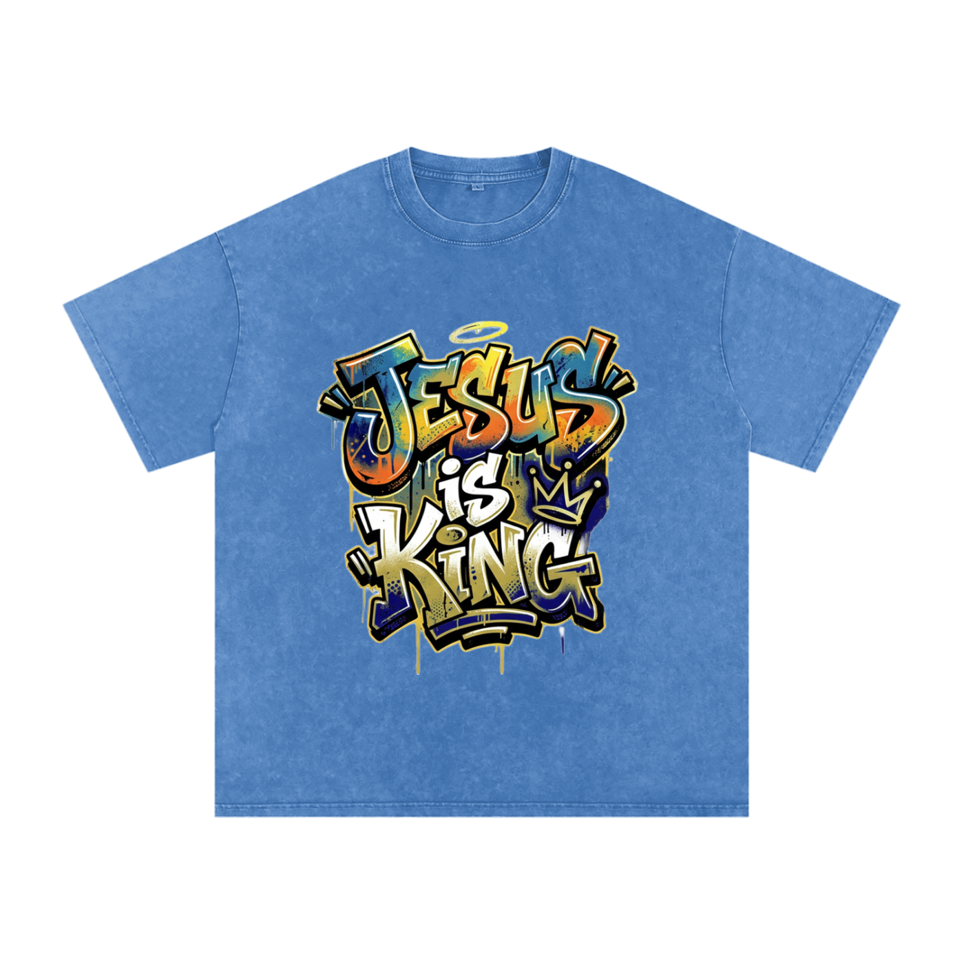 Revelation 19:16 Graffiti Snow Washed Oversized Cotton T-Shirt