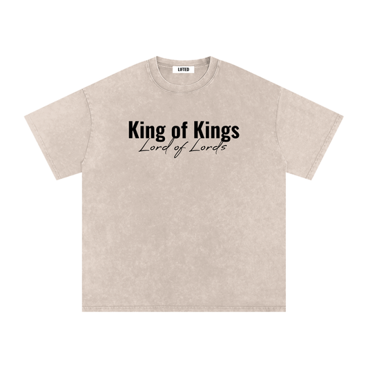 King of Kings Lord of Lords - Snow Washed Oversized Cotton T-Shirt