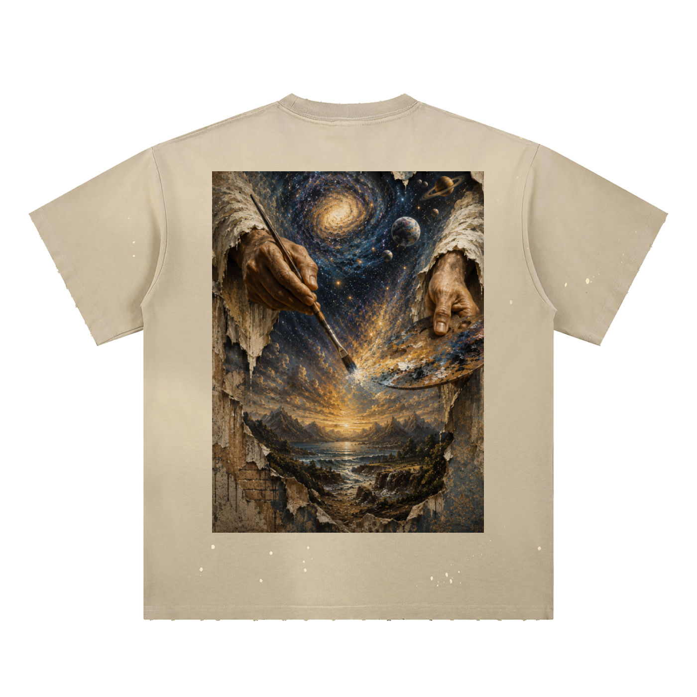 The Creator Hand-Frayed Sunfade Paint Splatter T-Shirt