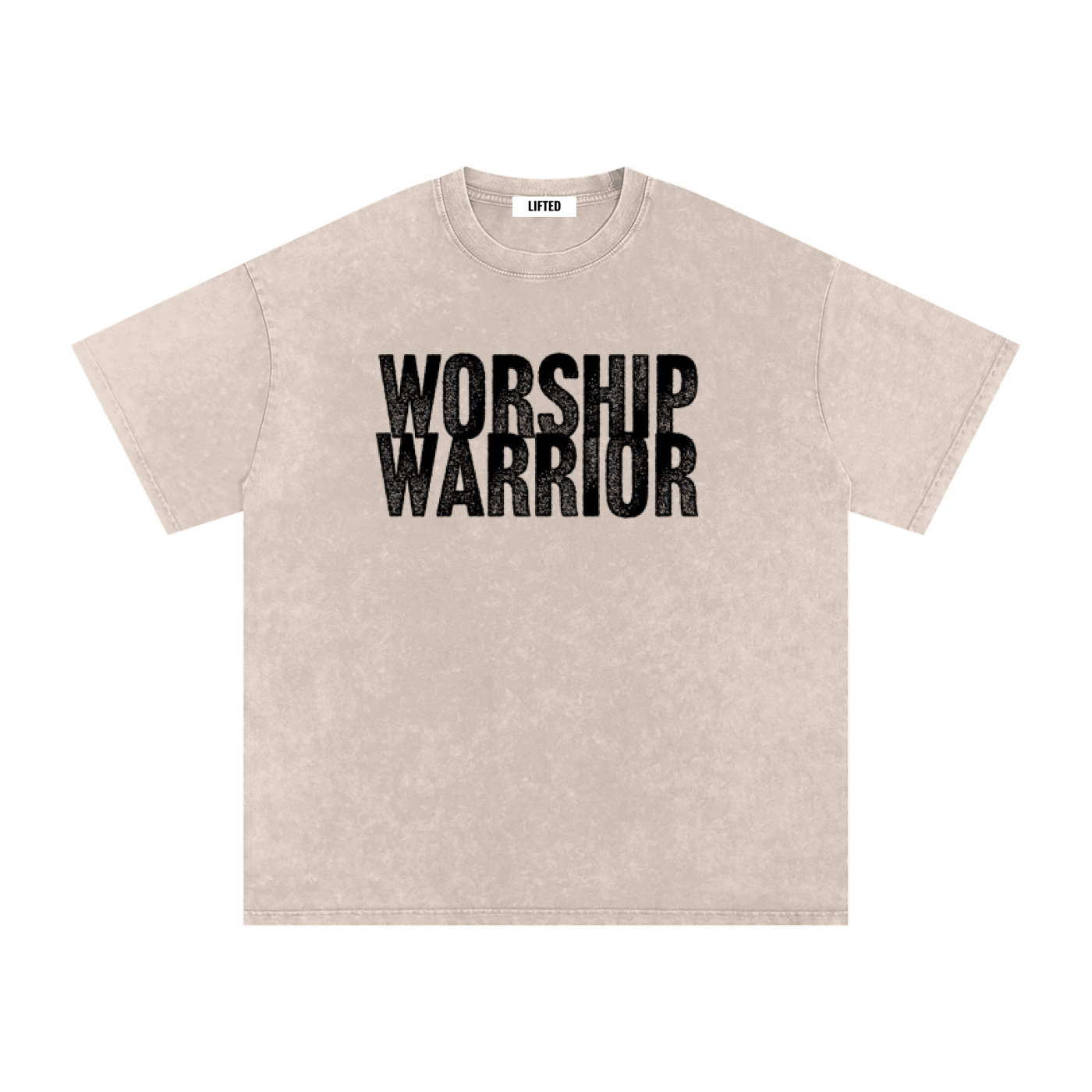 Worship Warrior-Snow Washed Oversized Cotton T-Shirt