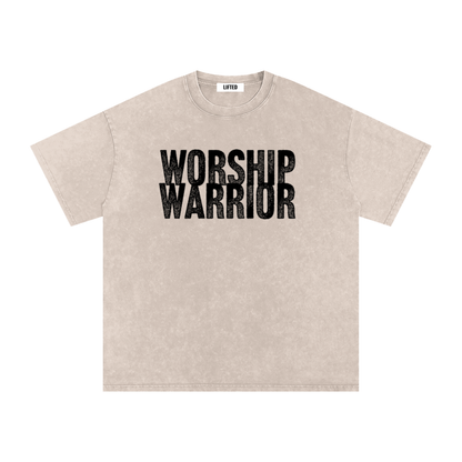 Worship Warrior-Snow Washed Oversized Cotton T-Shirt