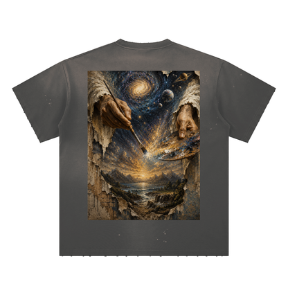 The Creator Hand-Frayed Sunfade Paint Splatter T-Shirt