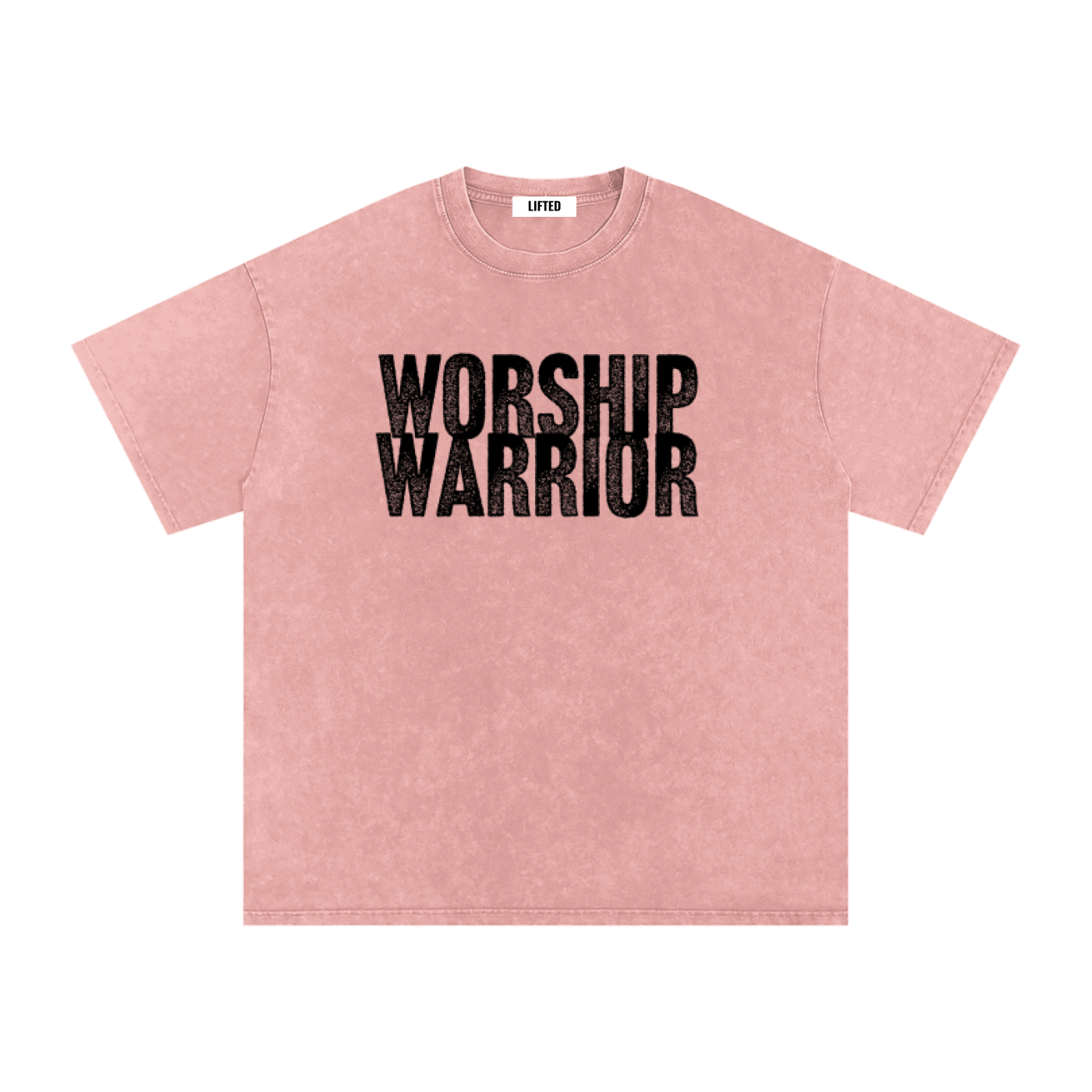 Worship Warrior-Snow Washed Oversized Cotton T-Shirt