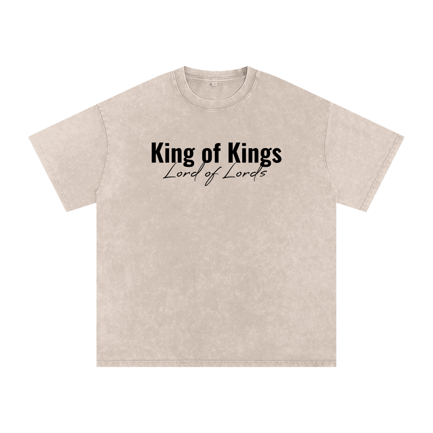 King of Kings Lord of Lords Snow Washed Oversized Cotton T-Shirt