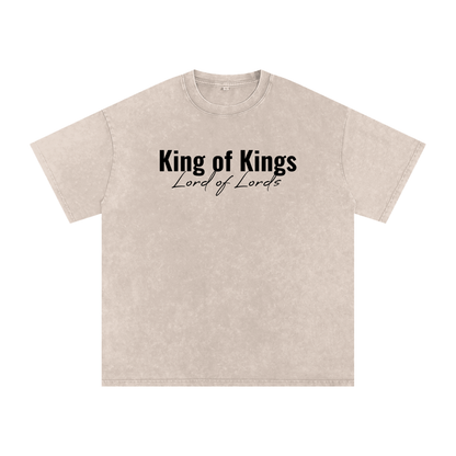 King of Kings Lord of Lords Snow Washed Oversized Cotton T-Shirt