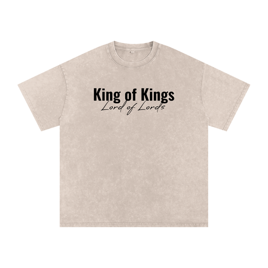 King of Kings Lord of Lords Snow Washed Oversized Cotton T-Shirt