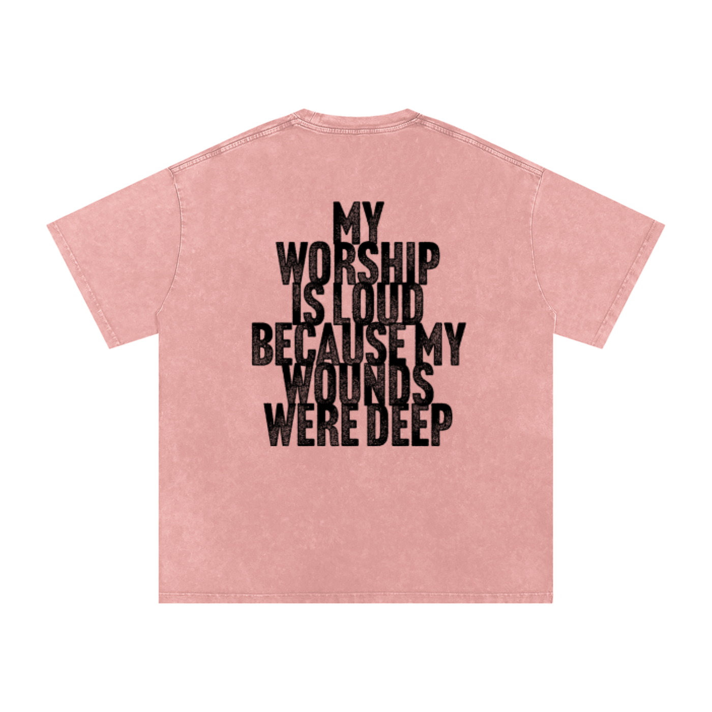 Worship Warrior-Snow Washed Oversized Cotton T-Shirt