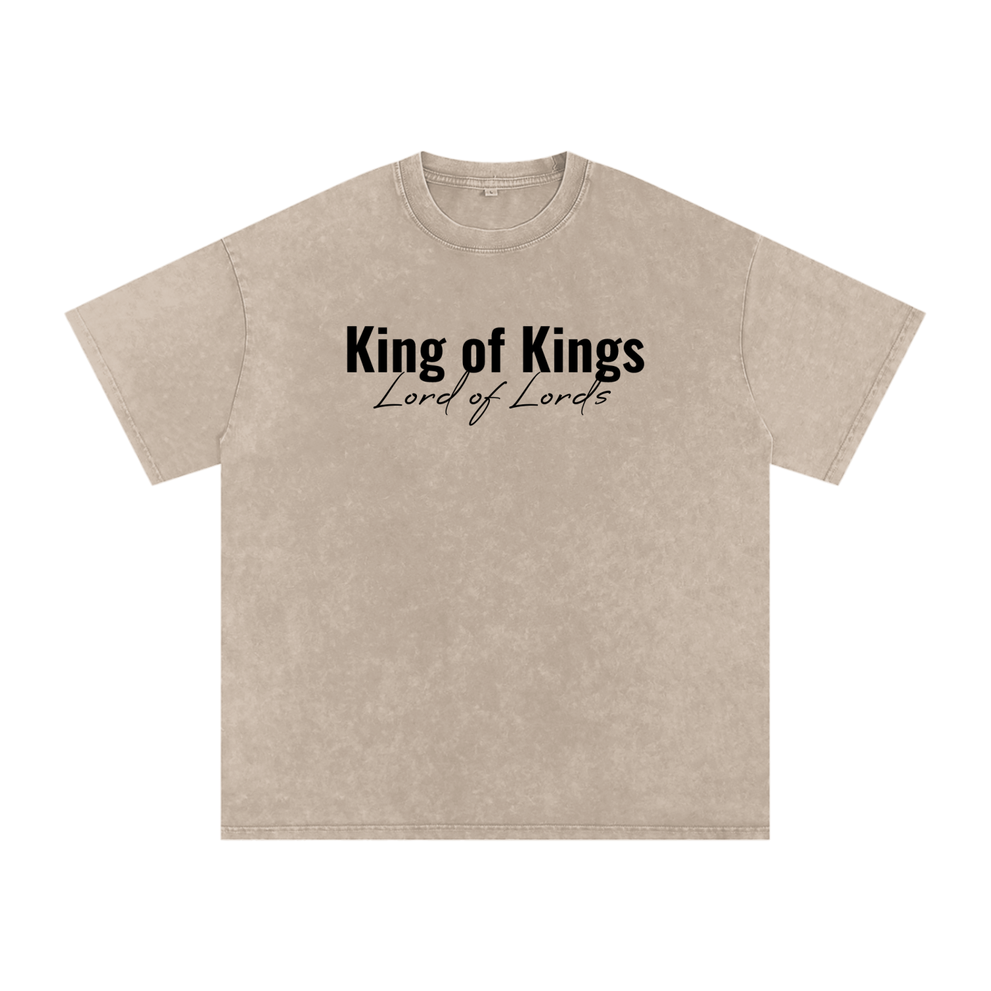 King of Kings Lord of Lords Snow Washed Oversized Cotton T-Shirt