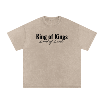 King of Kings Lord of Lords Snow Washed Oversized Cotton T-Shirt