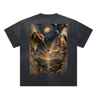 The Creator Hand-Frayed Sunfade Paint Splatter T-Shirt